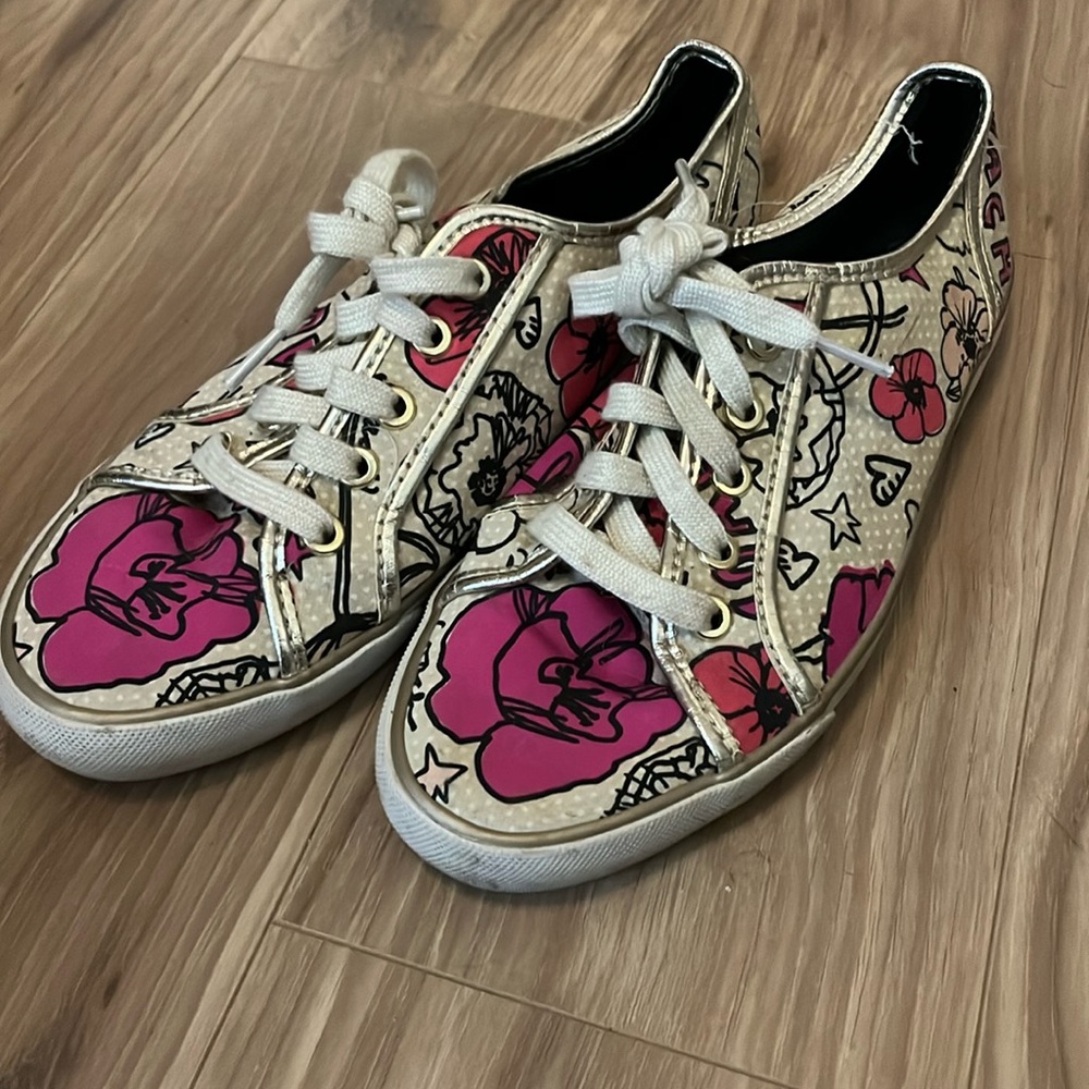 Size 7.5 Used Great Condition Coach Pink Poppy Sneakers